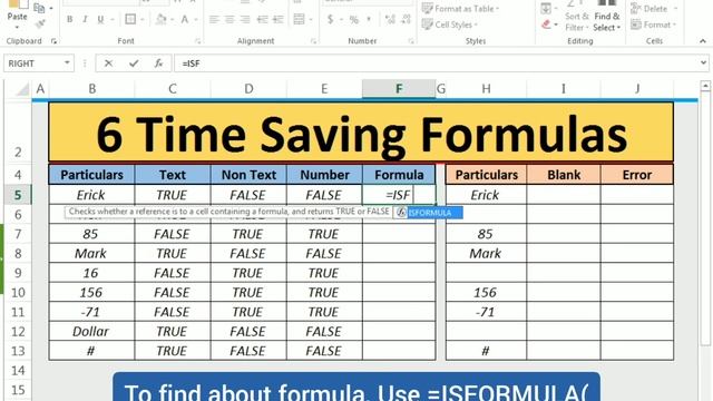 6 Time Saving Formulas In Excel смотреть онлайн