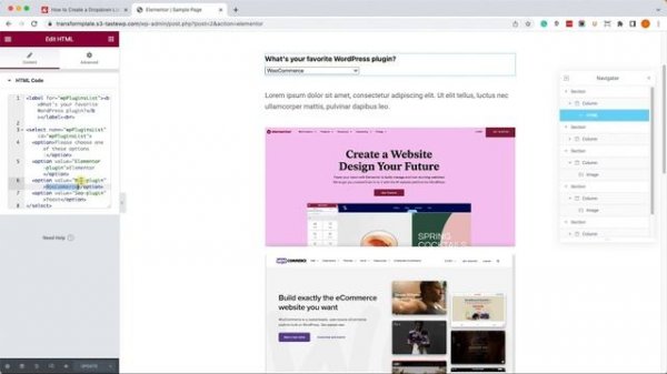 How to Create a Dropdown Menu List with Elementor