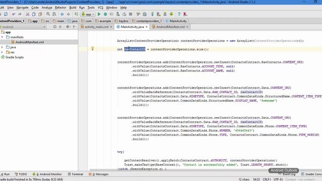 Android App Development Tutorial Series - 20 - Content Providers - Adding contact to the contactlis смотреть онлайн