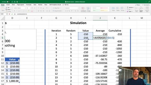 Monte Carlo Simulation in Excel - Uniform Distribution Tutorial смотреть онлайн