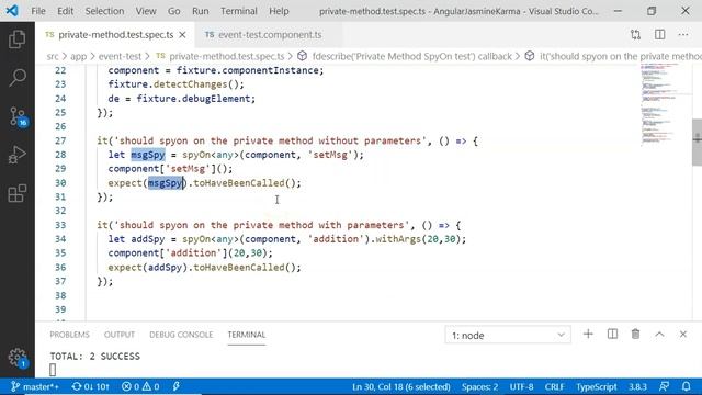 Spyon Private Method | Angular | Jasmine | Karma | Unit Test смотреть онлайн