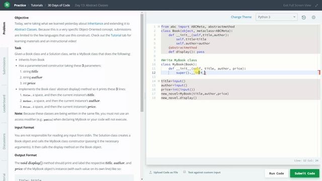 Abstract Classes || HackerRank || Day 13 || Python смотреть онлайн