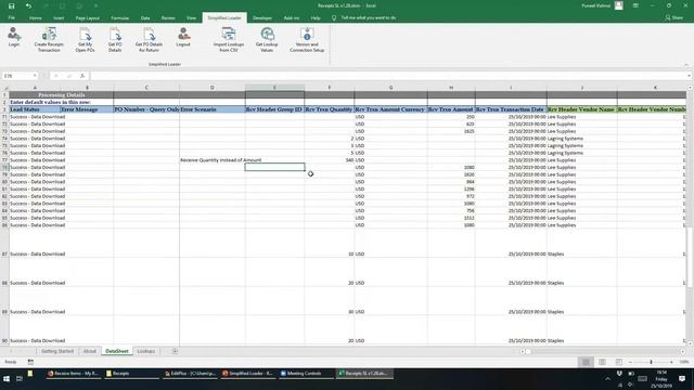 Simplified Loader - Oracle Fusion PO Receipt upload - Error Handling смотреть онлайн