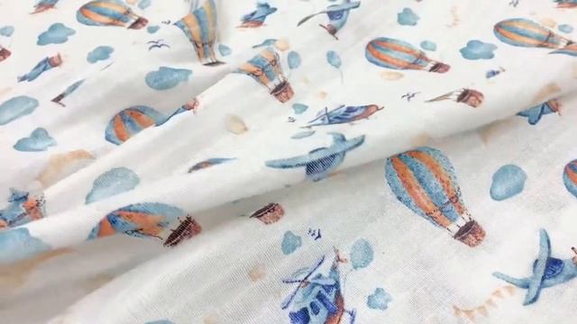 Муслин (марлевка) двухслойный "Воздушный транспорт", ш.1.5м, хлопок-100%, 124гр/м.кв АРТ 18159 смотреть онлайн