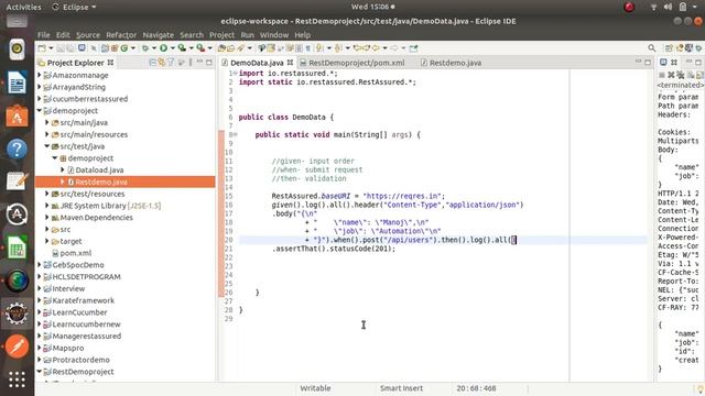 RestAssured Run first Script with Post Method | Assertion in RestAssured | Payload Calling смотреть онлайн
