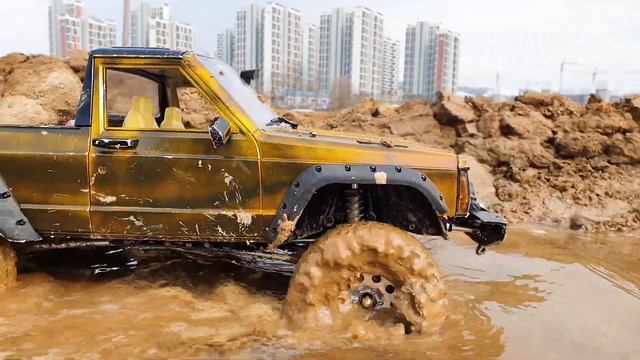 RC CAR | Extreme MUD bashing | Cherokee pickup 4x4 (Gmade GS02 chassis) смотреть онлайн