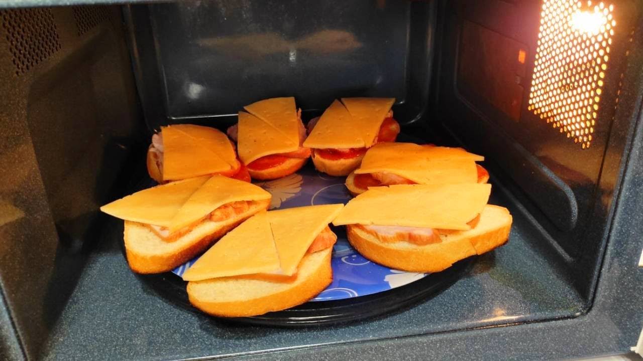 Горячие бутерброды мини пицца в микроволновке смотреть онлайн