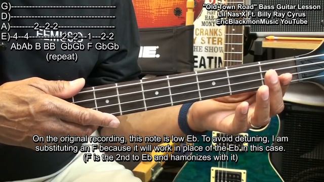 OLD TOWN ROAD On Electric Bass Guitar Lil Nas X Billy Ray Cyrus Lesson 😎 @ericblackmonmusicbass9175 смотреть онлайн