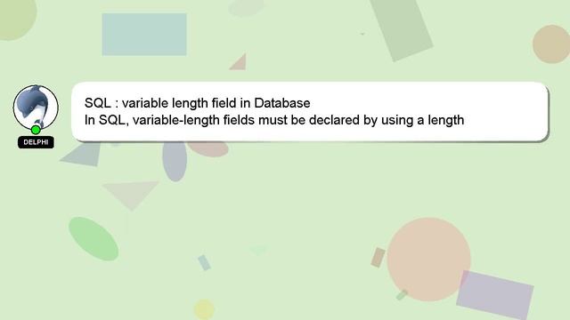 SQL : variable length field in Database смотреть онлайн