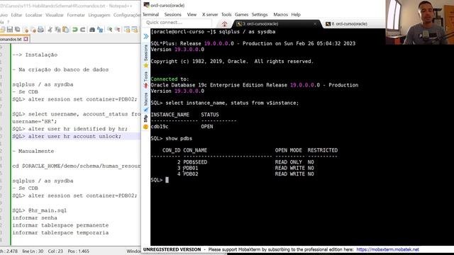 Oracle database: Habilitando o schema "HR" смотреть онлайн