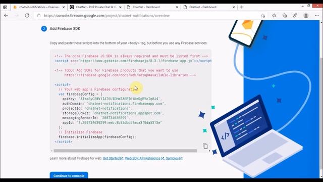 Create a Firebase App for ChatNet Notifications смотреть онлайн
