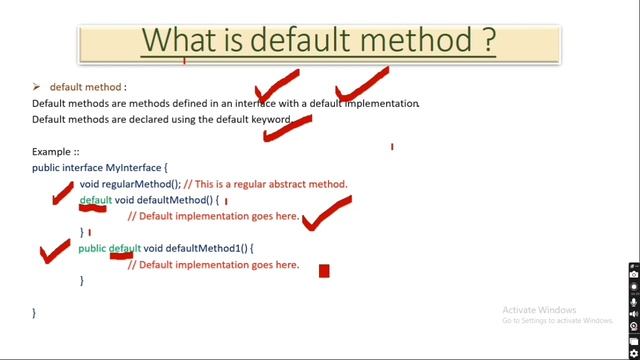 What is default method in java ? and examples | Java interview question and answer | Default keywor смотреть онлайн