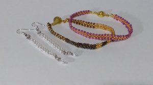 Бисероплетение.Украшение из бисера. Сережки. Браслеты . Пошаговый МК для начинающих. Мастер класс.