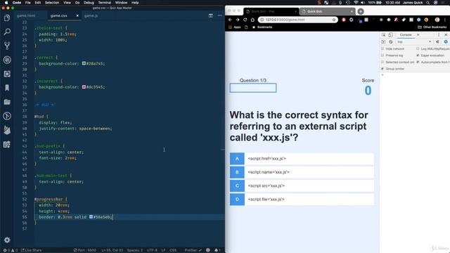 Create a Quiz App using HTML, CSS & JavaScript смотреть онлайн