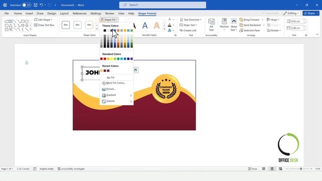 How To Create Business Card Design In MS Word | Microsoft Word Visiting Card Design Tutorial
