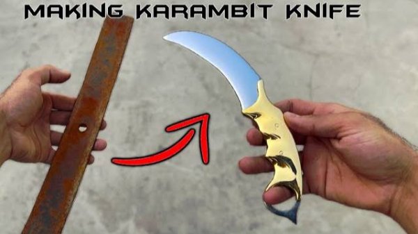 Turning Leaf Spring into Sharp KARAMBIT KNIFE