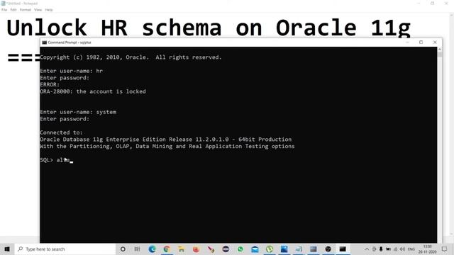 How to unlock HR Schema in Oracle 11g Database | JaggyTech смотреть онлайн
