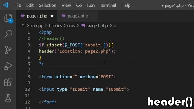 الدالة header في بي اتش بي | header in php смотреть онлайн