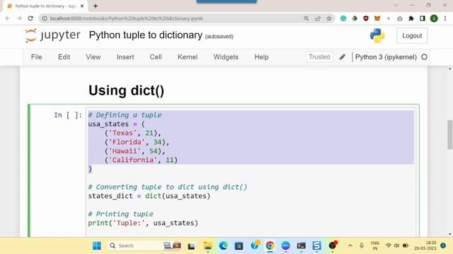 How to convert Python tuple to dictionary | Convert python tuple to dictionary смотреть онлайн