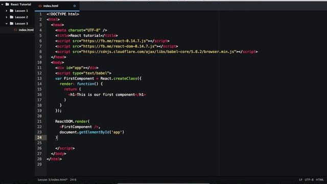 Lesson 3 ReactJS Create Class смотреть онлайн