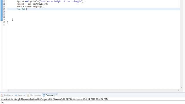 JAVA: CALCULATE ARE OF A TRIANGLE :D смотреть онлайн