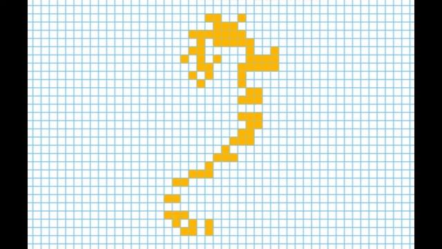 Как нарисовать Морского конька по клеточкам смотреть онлайн