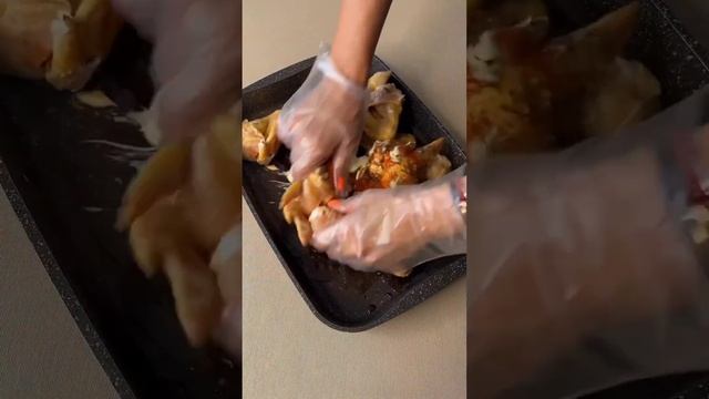 Сочные крылышки в пикантном маринаде. смотреть онлайн