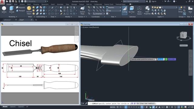 Autocad 3D - Chisel Tutorial смотреть онлайн
