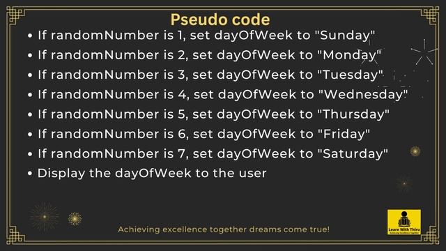 Switch Case using generates an integer between 1 and 7 and displays the name of the weekday смотреть онлайн