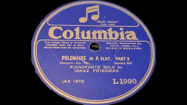 Polonaise in A Flat Ignaz Friedman смотреть онлайн
