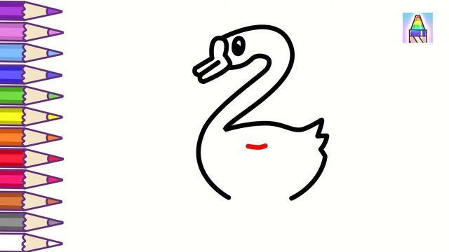 Как нарисовать ЛЕБЕДЯ ИЗ ЦИФРЫ 2 | Раскраска для детей Животные из цифр | Coloring Kids смотреть онлайн