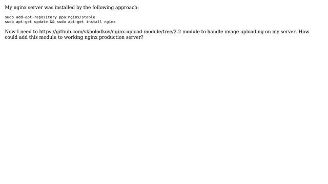 DevOps & SysAdmins: How to install nginx-upload-module on production server? смотреть онлайн