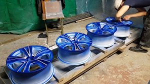 Покраска автомобильных дисков в два цвета