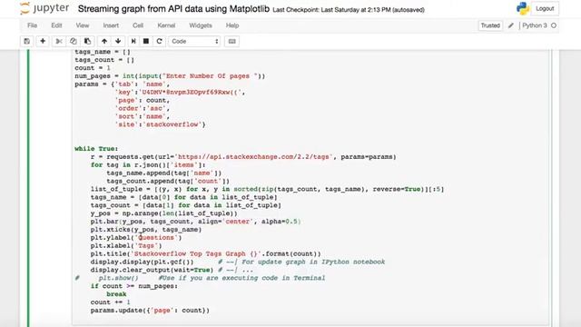 Streaming graph from API data using matplotlib python library смотреть онлайн