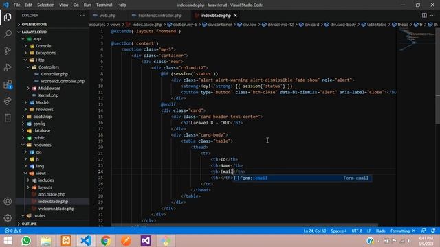 Laravel 8 CRUD 2: Fetch data from database in laravel 8 using Eloquent Model смотреть онлайн