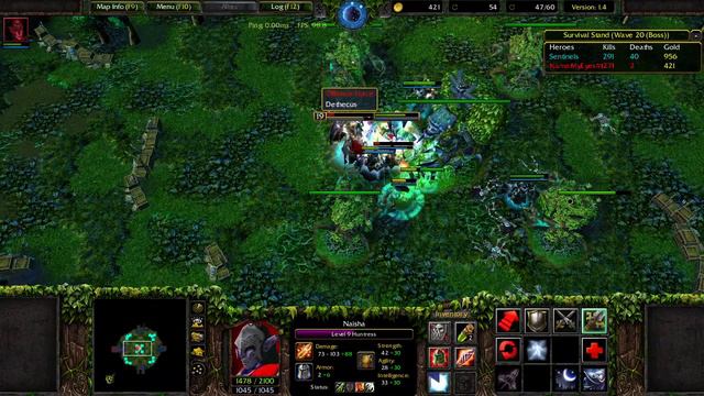 Warcraft III Survival Stand 1.4p - Thua, thằng trùm cuối giáp Divine. смотреть онлайн