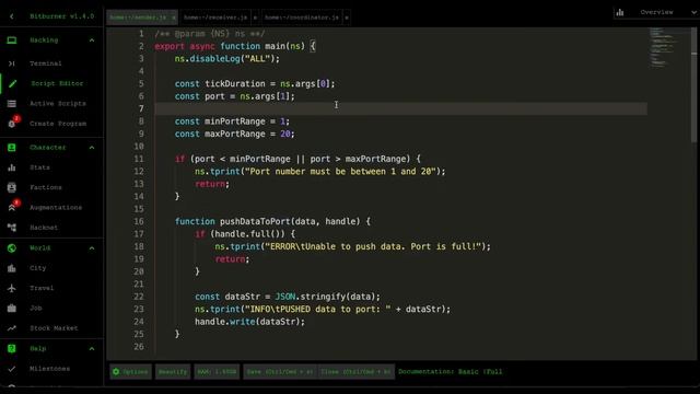 Using port handlers to coordinate data between scripts - Bitburner #13 смотреть онлайн
