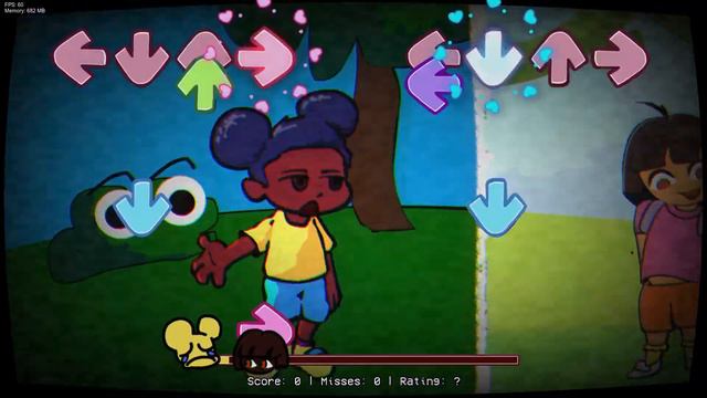 Friday Night Funkin' - Amanda the Adventurer vs Dora the Explorer (Unlikely Rivals) смотреть онлайн