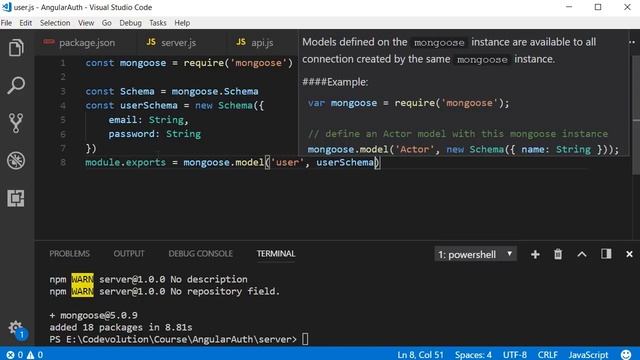 Angular Authentication Tutorial - 6 - Setting up Mongoose смотреть онлайн