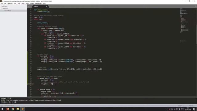 PyGame Snake Beginner Tutorial in Python - PART 3 | ADDING FOOD! смотреть онлайн