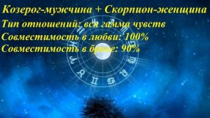 Совместимость Козерог-мужчина и Скорпион-женщина