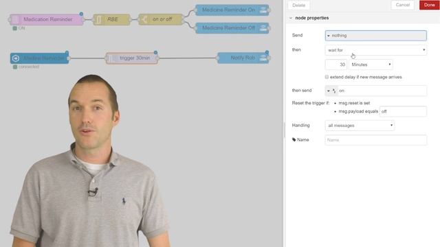 Node-RED Pt.3: Trigger and Events: All nodes. Motion Lighting and Actionable Notifications. смотреть онлайн