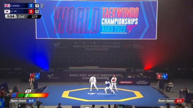 Final Male -68kg Bradly Sinden(GBR) vs Ho-jun Jin(KOR) Baku 2023 World Taekwondo Championship #WTC смотреть онлайн