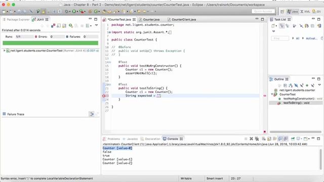 Tutorial: Java Chapter 8 - Part 2 - JUnit Test Counter Class смотреть онлайн