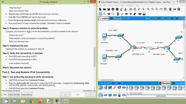 13.2.7 Packet Tracer - Use Ping and Traceroute to Test Network Connectivity смотреть онлайн