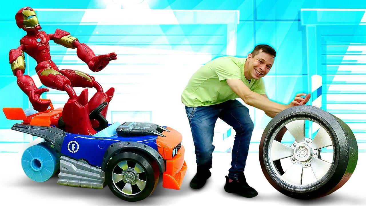 Супергерои и машинки - Железный Человек и Фёдор собирают новую Тачку! - Видео игры для мальчиков смотреть онлайн
