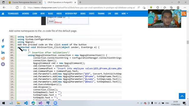 Pemrograman Berorientasi Obyek (CRUD Operation in PostgreSQL Database Using ASP.NET with C#) смотреть онлайн