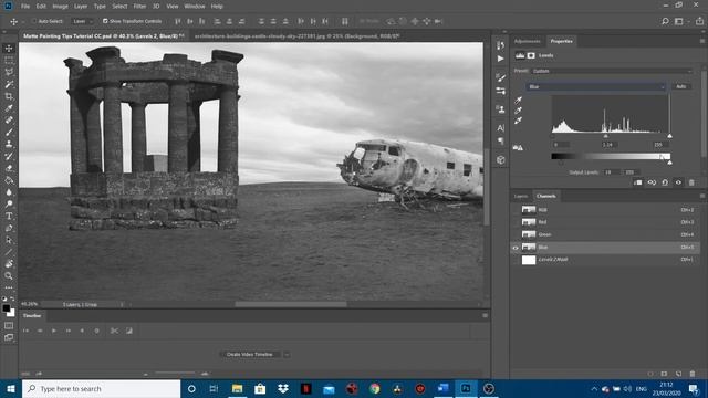 Matte Painting Tips: Colour Correct by Channels in Photoshop смотреть онлайн