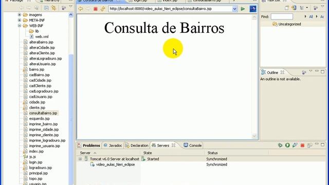 aula 138 java ee Criando clase JSP no Eclipse para Consulta de Bairros смотреть онлайн