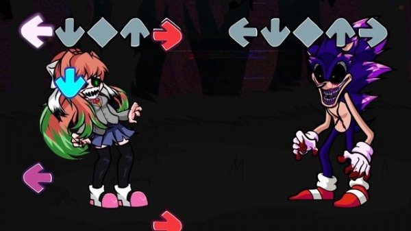 Friday Night Funkin' Sonic.EXE VS Monika.EXE FULL WEEK (FNF Mod) (Triple Trouble/Cycles/U can't Run